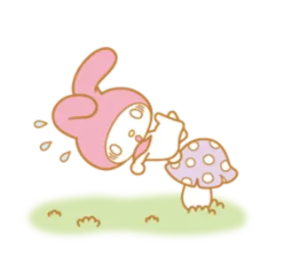 😵 My Melody sanrio, imut, kawaii, kartun, jamur telegram sticker