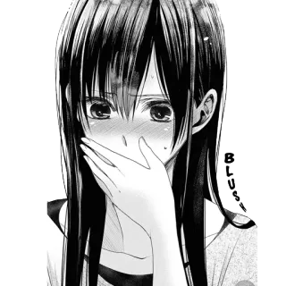 💓 BLUSH Manga, Anime, Rouge, Fille, Triste, Contrarié(e) whatsapp sticker