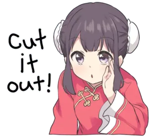 😲 Cut it out! Anime, Fofo, Garota, Mangá, Expressão, Falar, Diálogo telegram sticker