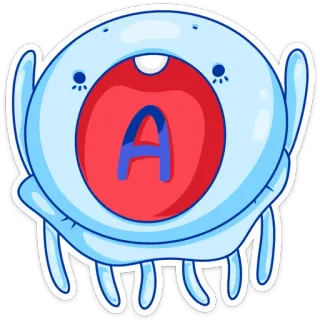 😱 A Letra A, Alfabeto, Sticker, Dibujos animados, lindo whatsapp sticker