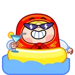 😎 Kartun, Minuman, Relaksasi, Boneka, Pantai whatsapp sticker