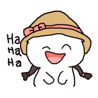 😂 Dessin animé, Mignon, Chapeau, Souriant, Illustration telegram sticker