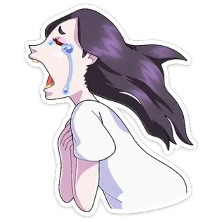 😭 weinen, traurig, emotion, mädchen, frau, tränen, verzweifelt, verärgert whatsapp sticker