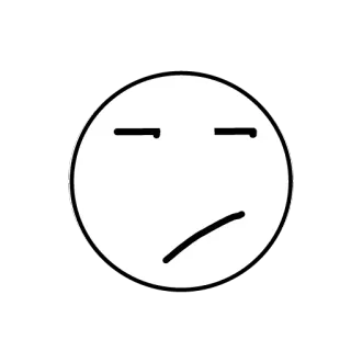 😒 Эмодзи, Бесстрастный, Нейтральный, Лицо, Эмоция whatsapp sticker
