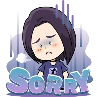 😅 Sorry sorry, apology, sad, cartoon, regret telegram sticker