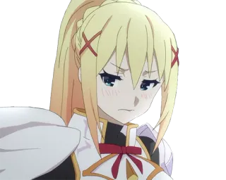 😒 Darkness Konosuba อนิเมะ, ความมืด, Konosuba, ตัวละคร, สีหน้า, น่ารัก telegram sticker