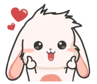😍 coelhinho, kawaii, coelho, amor, fofo, animal, coração telegram sticker