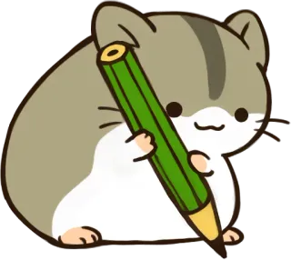 ✏️ hamster, pencil, cute, animal, drawing, writing telegram sticker