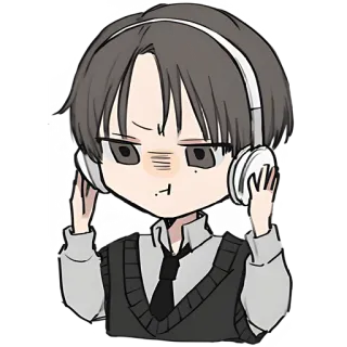 👌 Anime, Fones de ouvido, Desenho animado, Masculino, Fofo telegram sticker
