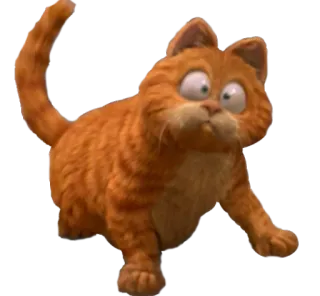😳 Garfield cat, cartoon, orange, funny, comic telegram sticker