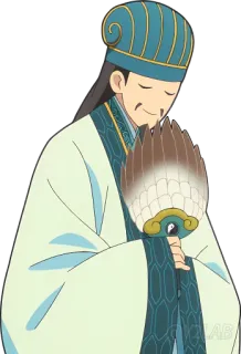 😌 Personagem, Homem, Fã, Roupa asiática, Histórico, Tradicional telegram sticker