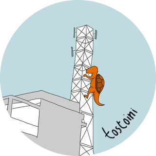 🐢 tostcoini черепаха, башня, восхождение, мультфильм, животное whatsapp sticker