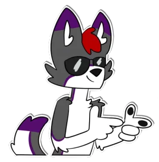 😎 Dibujos animados, Antropomorfo, Lobo, Cool, Gafas de sol telegram sticker