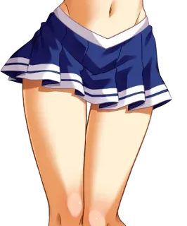 👙 anime, skirt, cheerleader, legs, thighs whatsapp sticker