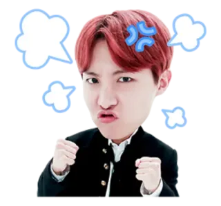 👊 J-Hope kpop, jhope, rabbia, annoiato, frustrato, bts, bangtan sonyeondan telegram sticker