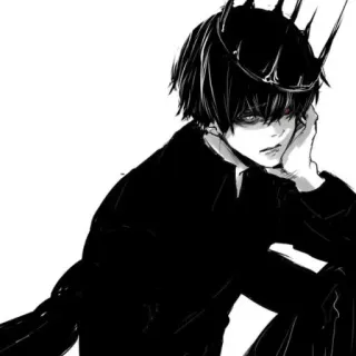 👑 Animé, Couronne, Mâle, Manga, Emo, Sombre telegram sticker