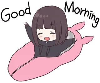 😪 Good Morning bom dia, anime, fofo, desenho animado, personagem telegram sticker