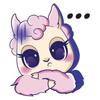 😒 lama, carino, cartone animato, kawaii, animale, soffice whatsapp sticker