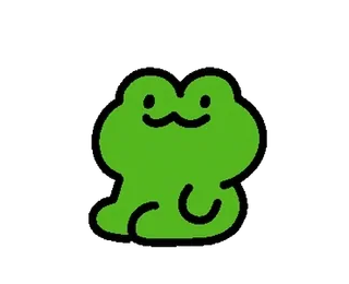 💚 Frosch, süß, Cartoon, grün, Tier, Illustration whatsapp sticker