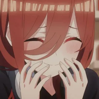 🔪 Itsuki Nakano The Quintessential Quintuplets Аниме, Мультфильм, Девушка, Улыбается, Quintessential Quintuplets telegram sticker