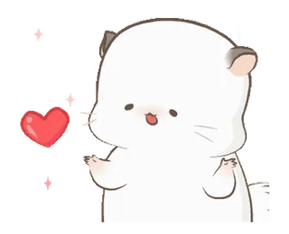 ❤️ lucu, hamster, hati, cinta, kawaii, hewan telegram sticker
