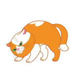 🤬 kucing, hewan, oranye, hewan peliharaan, kartun telegram sticker