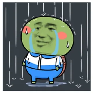 😫 turtle, sad, crying, tears, cartoon, meme, emotional telegram sticker