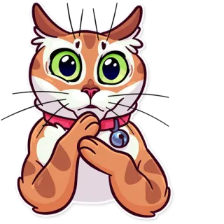 😟 cat, cute, pleading, orange, animal telegram sticker