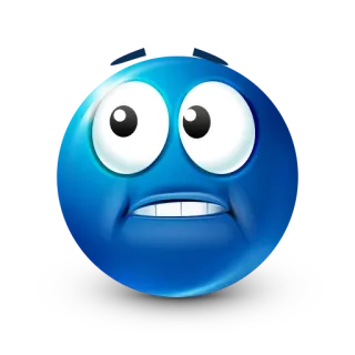 🥶 Emoji, Azul, Expresión, Preocupado, Impactado whatsapp sticker