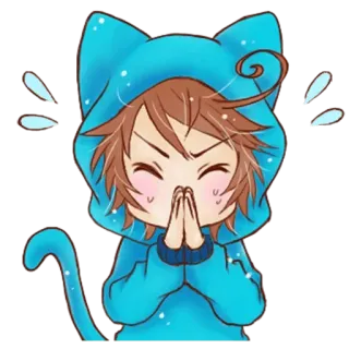 😣 Anime, Carino, Gatto, Kawaii, Implorante, Supplicante telegram sticker