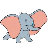 🙃 Dumbo elefante, desenho animado, disney, fofo, animal, personagem whatsapp sticker