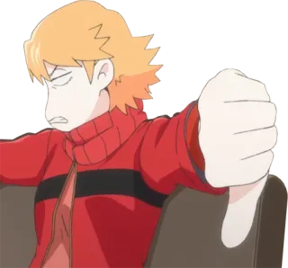 👎 Anime, Daumen runter, Ablehnung, Charakter, Negativ telegram sticker