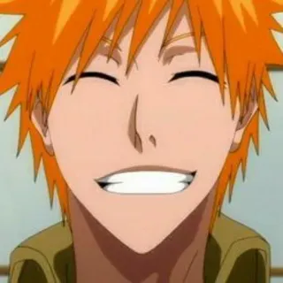 💈 Ichigo Bleach Anime, Manga, lächelnd, Charakter, Ichigo Kurosaki whatsapp sticker