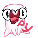 😲 P lindo, dibujos animados, rosa, letra p telegram sticker