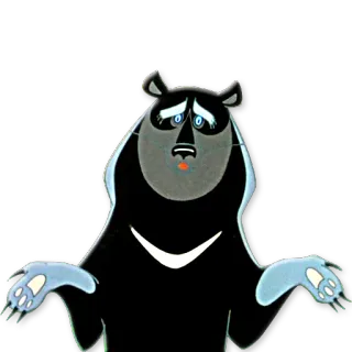 👐 oso, dibujos animados, encogimiento de hombros, animal telegram sticker