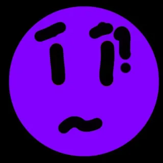 😲 emoji, face, purple, expression, confused whatsapp sticker