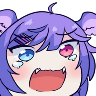 🤣 anime, chorando, adesivo, roxo, kawaii telegram sticker