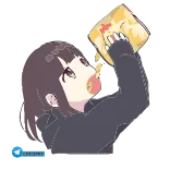 🍿 Anime, Trinken, Niedlich, Cartoon telegram sticker