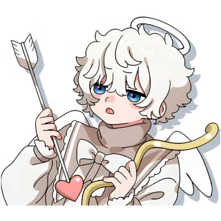 ❤️ คิวปิด, นางฟ้า, ความรัก, หัวใจ, ลูกศร, น่ารัก, คาวาอิ telegram sticker