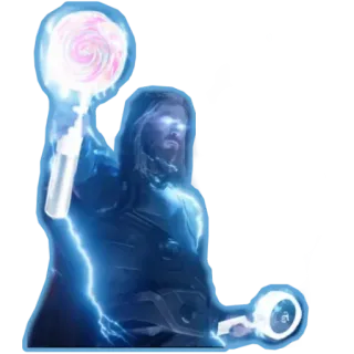 🍭 Thor marvel, thor, super-herói, chupa-chupa, relâmpago telegram sticker