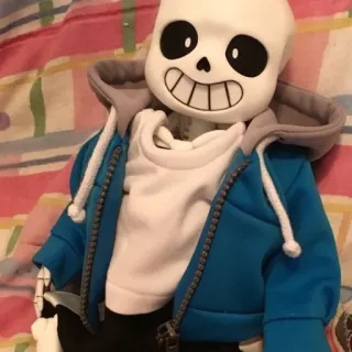 ☠️ Sans Undertale skeleton, video game, fanart, doll, cartoon telegram sticker