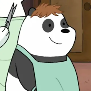 🍑 Panda We Bare Bears Панда, Мультфильм, Персонаж, Милый, Вся правда о медведях, Фартук, Уход whatsapp sticker