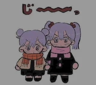 🌙 じ〜…… 卡通, 动漫, 可爱, 角色, 日式 telegram sticker