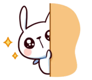 🤗 Hase, Kaninchen, süß, Tier, Cartoon, Emoji, Geste telegram sticker