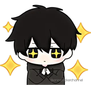 ✨ anime, sparkles, cute, boy, character telegram sticker