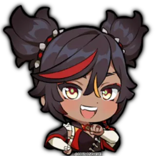 😃 Xinyan Genshin Impact Anime, Gra wideo, Genshin Impact, Xinyan, Kreskówka telegram sticker