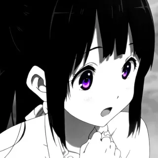🖤 ragazza anime, bianco e nero, carino, cartone animato, manga, anime telegram sticker