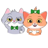 💃 고양이, 고양이들, 스티커, 만화, 동물, 귀여운 telegram sticker