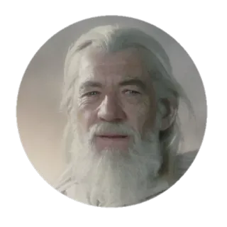 🙂 Gandalf The Lord of the Rings 마법사, 마법, 판타지, 흰색, 수염 telegram sticker