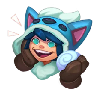 😃 Gnar League of Legends gnar, league of legends, gioco, personaggio, carino, palla di neve, emoticon telegram sticker